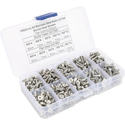 600 Stuks Zeskantschroefset 304 Roestvrij Staal Panplatte Kop Verpakt Hardware Accessoires