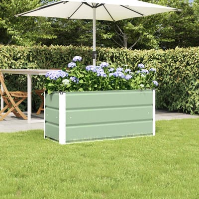 vidaXL - Plantenbak - Groen - 100 - x - 40 - x - 45 - cm - Staal