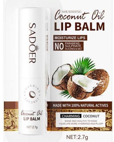 SADOER | Kokosnoot | Kokosnootolie Lipbalsem | Lipbalm | Coconut Oil | Natuurlijk Herstel van Donkere Lippen | Hydrateert , Voedt , Glans & Exfoliatie | Cocosnoot | Charming Cocunut| 100% Natural| Balsem voor lippen - lip protector | Lip stick