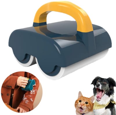 1 stuk - Pluisroller - Dubbele pluizenroller - Haarverwijderaar - Herbruikbaar - Compact en handig - Geschikt voor dierenharen, kleding en meubels - 60 vellen per rol - Groen - 11*11,2*8,6 cm
