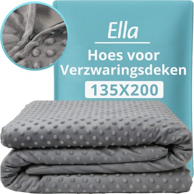 EL-Life Verzwaringsdeken Overtrek | Voor de 7kg en 9kg variant van 135x200cm | Hoes van heerlijk zachte Minky Fleece stof | Grijs