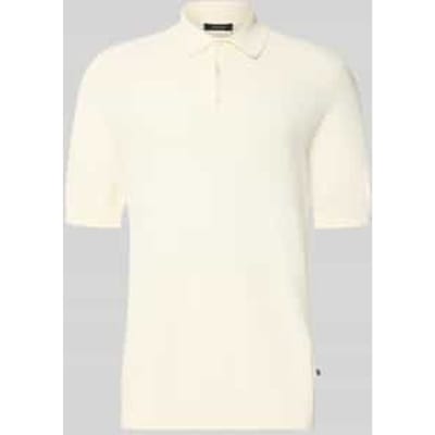 Slim fit poloshirt van katoenmix in tricotlook