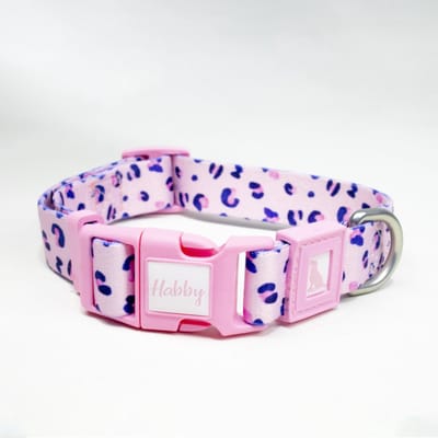 Luxe Halsband voor Honden-Verstelbaar 32 Cm-43 Cm x 2 Cm-Pink Leopard
