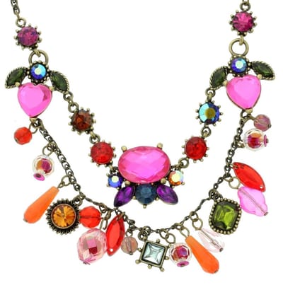 Behave - Ketting met gekleurde steentjes en hartjes - Speelse stijl