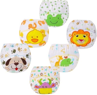 Babyluiers - 6-pack - M - maat 90 - Geschikt voor een lichaamslengte van 90 cm - Geschikt voor kinderen van 6-15 maanden - Geschikt voor een gewicht van 4,5-5,5 kg - Tailleomtrek 42 cm - Broeklengte 22,5 cm - Wasbaar