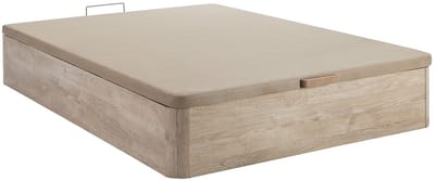 Vente-unique Set 160 x 200 cm bedbodem met opbergruimte, licht naturel + hybride matras met pocketveren en vormgeheugen van 25 cm dik - ASTRIA Art Collection van YSMÉE