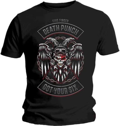Five Finger Death Punch - Biker Badge Heren T-shirt - M - Zwart