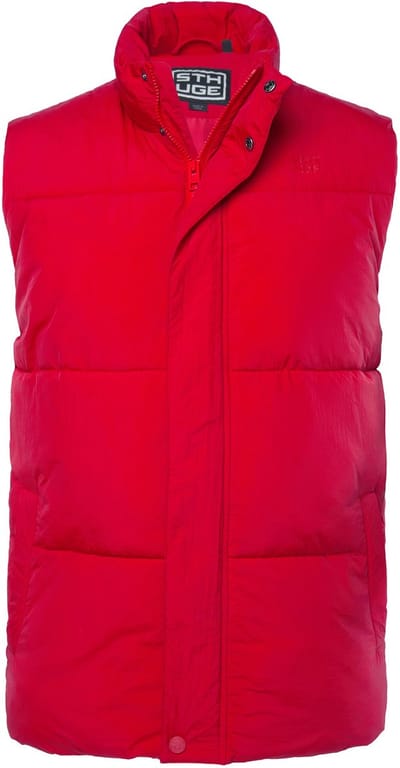 STHUGE - Heren - Bodywarmer warme wattering - Fluweelrood - Maat 8XL