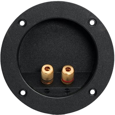2x Luidspreker Aansluiting 2-Polig – Vergulde Speaker Socket Inbouw – Schroefbare Luidspreker Connector (105 mm) - 2 Stuks [05184]