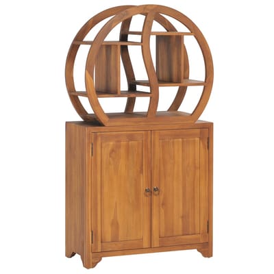 vidaXL - Kast - met - yin - yang - schap - 70x30x130 - cm - massief - teakhout
