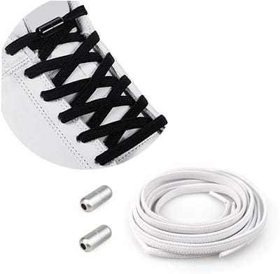 Dailygoods- Schoenveters Elastisch 100 cm - Veters met Metalen Gespen - Antislip - Vervangend - Voor Kinderen/Volwassenen - Geschikt voor Alle Schoenen - Elastische Veters