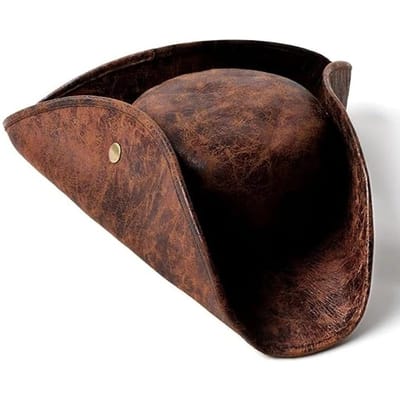 Nepleer Piraattenhoed Vintage Kreukel Verweerd Driekant Piraattenhoed voor Vrouwen Mannen Halloween Kostuum Cosplay Accessoires