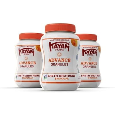 Sheth Brothers Kayam Churna Advance Granulese | Kayam Churna Poeder Ayurvedisch Medicijn voor Indigestie | Pak van 3