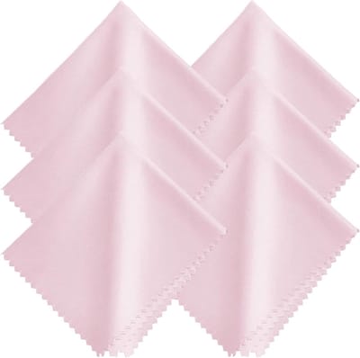 Microvezeldoek voor brillen en schermen - Set van 6 (15 x 18 cm) - Ideaal voor glazen, monitoren en tablets - Roze kleur