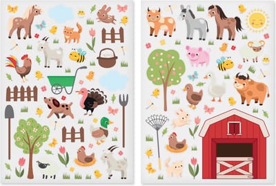 Stickers - Boerderijdieren & Boerderijleven - Scrapbook Hobby DIY Stickervel - 0.6-8.6cm - 118 Stuks