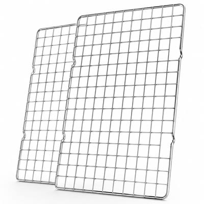 BOTC Ovenrooster - 2 stuks 25x40 cm zwaar uitgevoerd RVS Draadrek - voor bakken, grillen en braden - Oven- en Vaatwasserbestendig