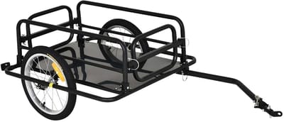 Roossentials fietskar 40 kg - Transportkar - Opvouwbare cargotrailer fiets - Stalen frame fietskar - Fietswagen - Bagage fietskar - Zwart