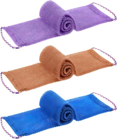 Douche Net - Peeling Spons - Huid Reinigen - Sneldrogend Materiaal - 75 cm Lengte - 3 Kleuren