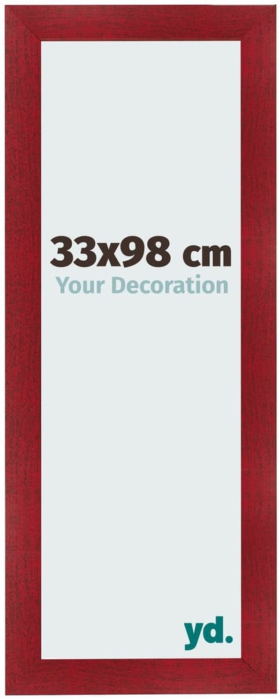 Your Decoration - Fotolijst 33x98 cm - MDF - Wijnrood Geveegd - Pisa