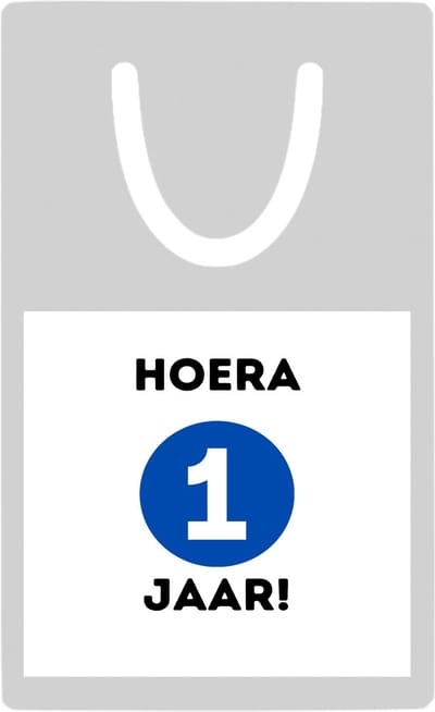 Hacebo® - Hoera 1 jaar metalen boekenlegger - Verjaardag - 1 jarigen - gefeliciteerd - verjaardagscadeau - klein kadootje - gift - geschenk - kado voor een baby - kado voor een peuter - slabbetje Bladwijzer boekenleggers - 7.6 cm x 5cm