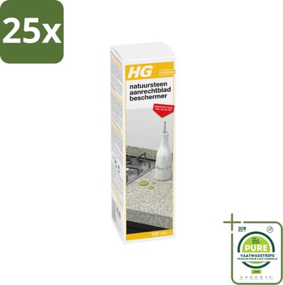 25 x HG Natuursteen Aanrechtbladbeschermer 100 ml - Grootverpakking - Natuursteen Bescherming - Aanrechtblad Beschermen - Vlekken Verwijderen - Marmer Onderhoud - Kalksteen Onderhoud