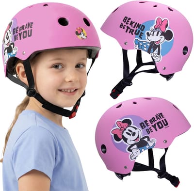 DISNEY Minnie Mouse Roze fietshelm voor kinderen, sportief, verstelbaar 52-56 cm