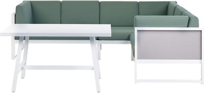 CASTELLA - Loungeset voor 6 - Wit/Groen - Aluminium