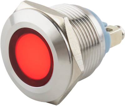 Led indicator | ø 19 mm. | 6-24 Volt DC/AC | Rode uitvoering