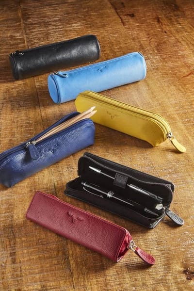 Pen Etui Maverick met ritssluiting - rond - Geel