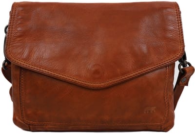 Bear Design Kleine Crossbodytas / Schoudertas Dames - Leer - Femke - Cognac