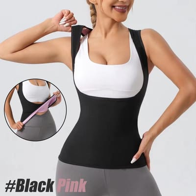 Gilet Sauna Pour Femmes Perte de Poids Transpiration Vêtements de Sport Amincissant Gainant Brûleur de Graisse Entraînement Musculation Support Taille S black