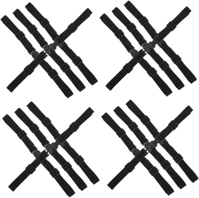Spanbanden Set - Vastzetbanden - Bagage Vervoer - Verstelbare Gespen - 16 Stuks - Zwart