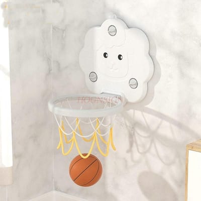 Kinder Basketbalrek Hangend Type Huishoudelijk Eenvoudig Zuignap Hefbaar en Ponsvrij Binnen Schietrek voor Peuters white