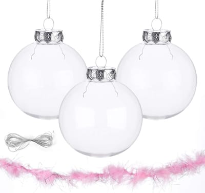 12 Stuks Heldere Plastic Kerstballen - Vulbare Decoratieve Ballen voor Feestdagen, Bruiloften en Thuisdecoratie - 8 cm