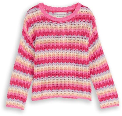 Tom Tailor - Oversized cropped gebreide trui - Maat 128/134 - multicolor stripe