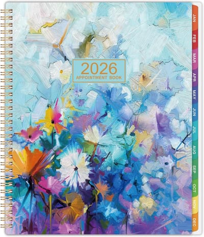 Afsprakenboek 2026 - Dagelijkse planner Wekelijkse agenda - Professionele planning - Uurplanning 30 minuten - 9 x 11 inch - Meerkleurig