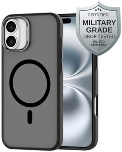 Just in Case hoesje geschikt voor iPhone 16 Plus Hoesje geschikt voor MagSafe - Military Grade Backcover - Zwart