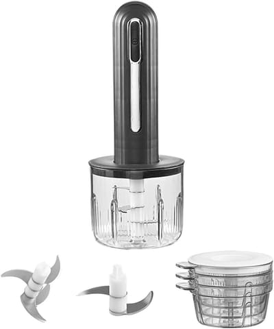 Elektrische Keukenhakker - Mini Hakmachine Groente - Maaltijden Voorbereiden - Draadloos Oplaadbaar - 400 ml - Zwart
