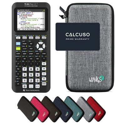 TI-84 Plus Ce -T Python Edition incl. WYNGS Beschermhoes Lichtgrijs - Grafische Rekenmachine - Basis Pakket