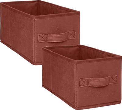 5Five Opbergmand/kastmand - 2x stuks - 7 liter - bordeaux rood - Vakkenkast manden
