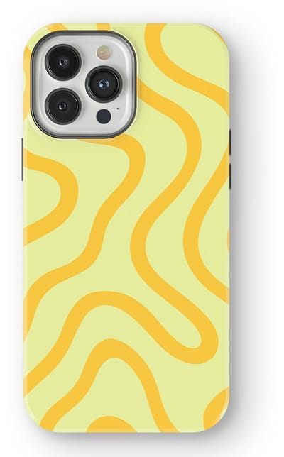 DripCase Curvy Lines Hoesje geschikt voor iPhone 13 Pro Max | Backcover met Mag | Design Tough Case geschikt voor iPhone 13 Pro Max Lemon Loop