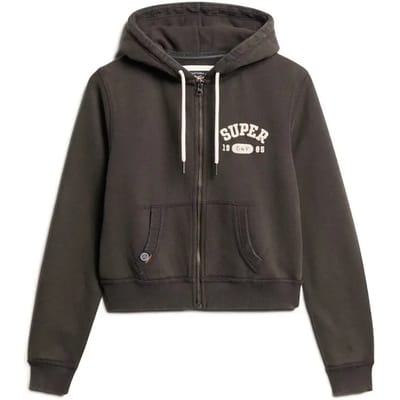 Korte en casual zip-up hoodie voor dames Superdry Athletic Essentials