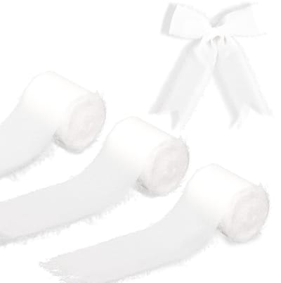 Dailygoods- Chiffonlint 3 Rollen - 3,8 cm x 5 m - Handgemaakt - Decoratielint - Fotografie Achtergrond - Zachte Textuur
