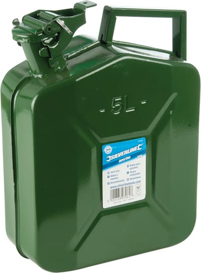 Silverline Metalen jerrycan - lekvrij - 5 liter - duurzame coating - geïntegreerd handvat
