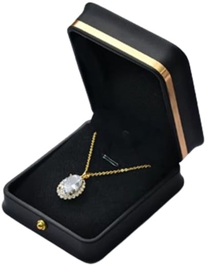 Sieradendoosje ketting pu leer - verjaardag - cadeau - jubileum - Valentijnsdag - romantisch - sieradenverpakking - opbergdoosje - kettinghouder