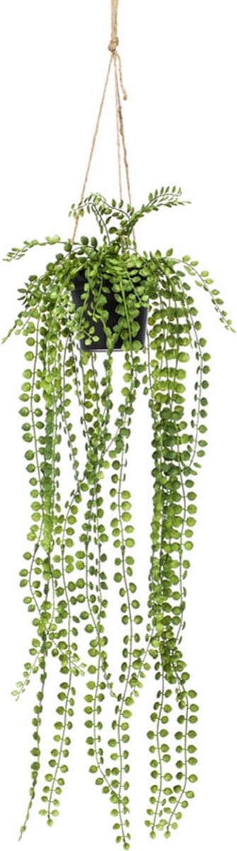 Emerald - Kunst Hangplant in pot Ficus Pumila 60cm - Kunstplant voor binnen