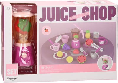 Juice Shop speelgoed speelset met blender - kleurrijke kinderkeuken.