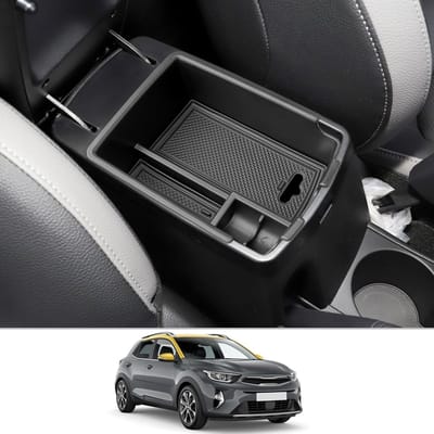 Organiser en Opbergdoos voor Center Console van Auto's, Centrale Controle Tray voor Stonic en Rio 2024 (Zwart)