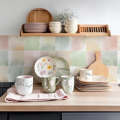 JHUBERS- Wandtegel Zelfklevend 20x20 cm - Tegelstickers Keuken - Tegelstickers Badkamer - Waterdicht - Elegant Ontwerp - 10 Stuks