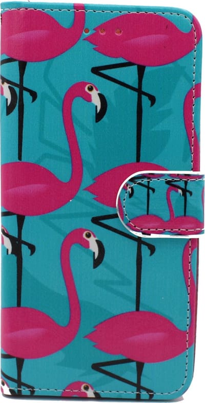 Casemania Hoesje Geschikt voor Samsung Galaxy A5 2017 - Flamingo Print - Portemonnee Book Case - Pasjeshouder/Magneetlipje